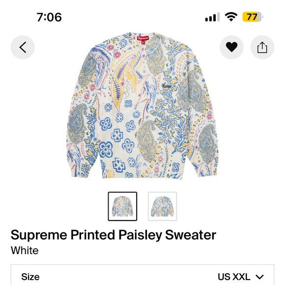 Supreme Sweater sz XL